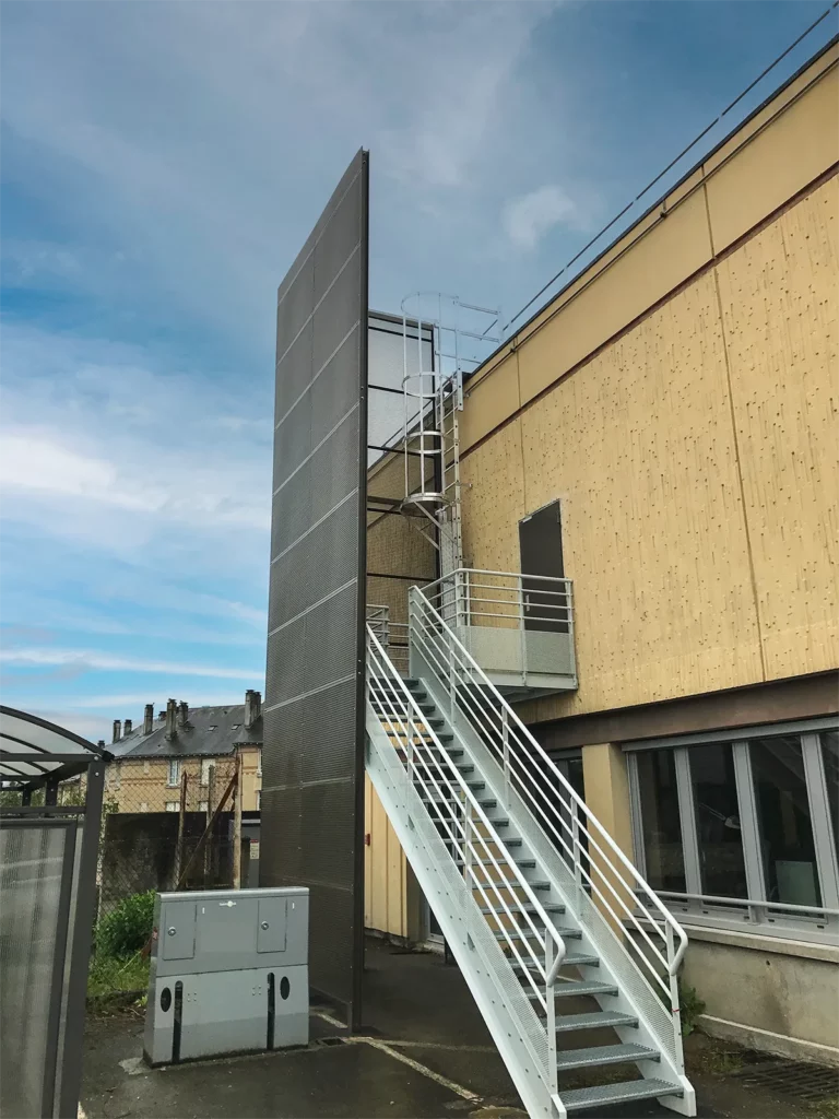 Custom staircase and structure for emergency access